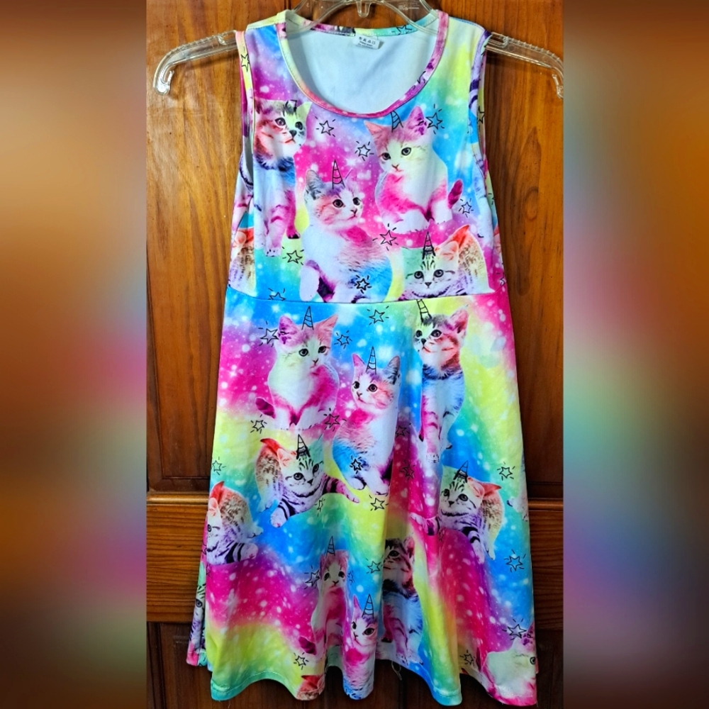 Girls swing dress w/caticorns